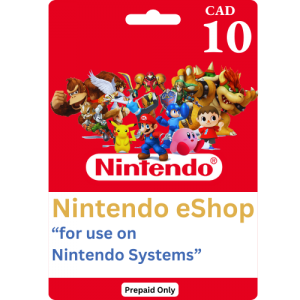 Nintendo Canada $10 Canadian Dollar (CAD)- Instant Delivery (Prepaid Only)