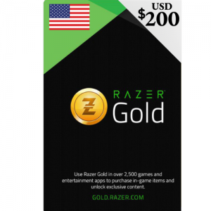 Razer Gold USA $200 - Dollars ($) - Instant Delivery (Prepaid Only)